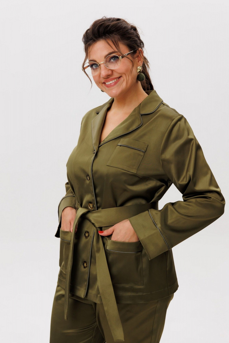 Брючный костюм Anelli 1619 оливковая_роща