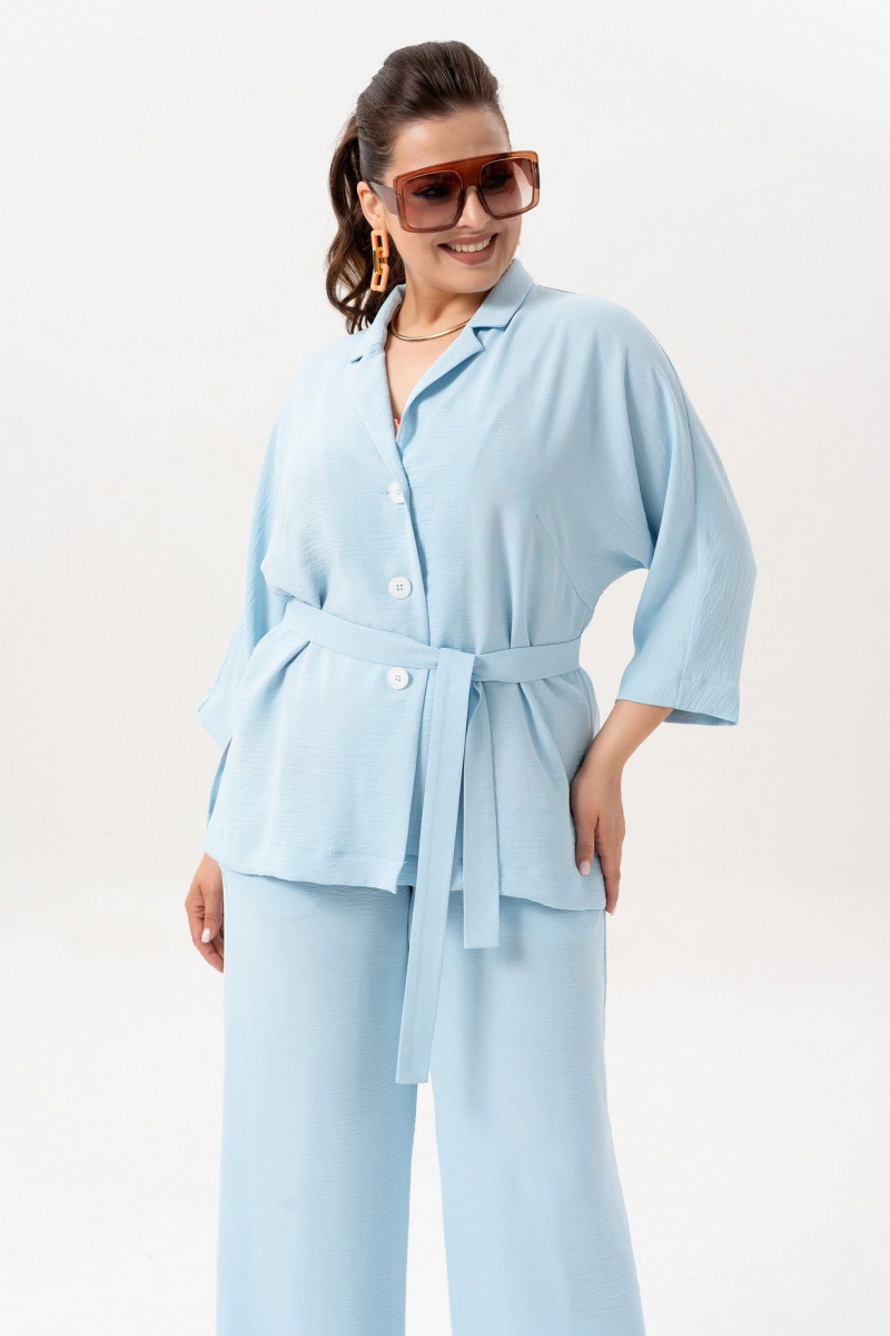 Брючный костюм Andina 3001-2 голубой