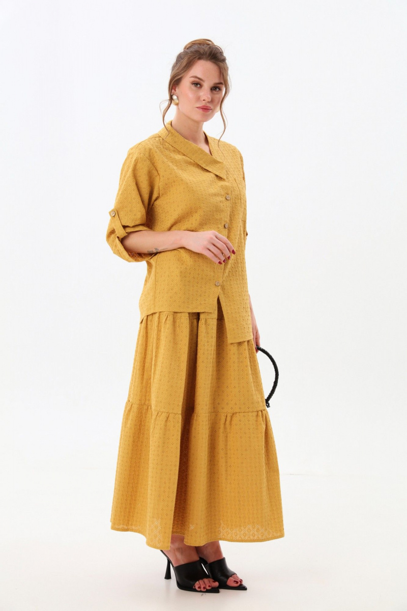 Юбочный костюм NikVa 928-6 горчица