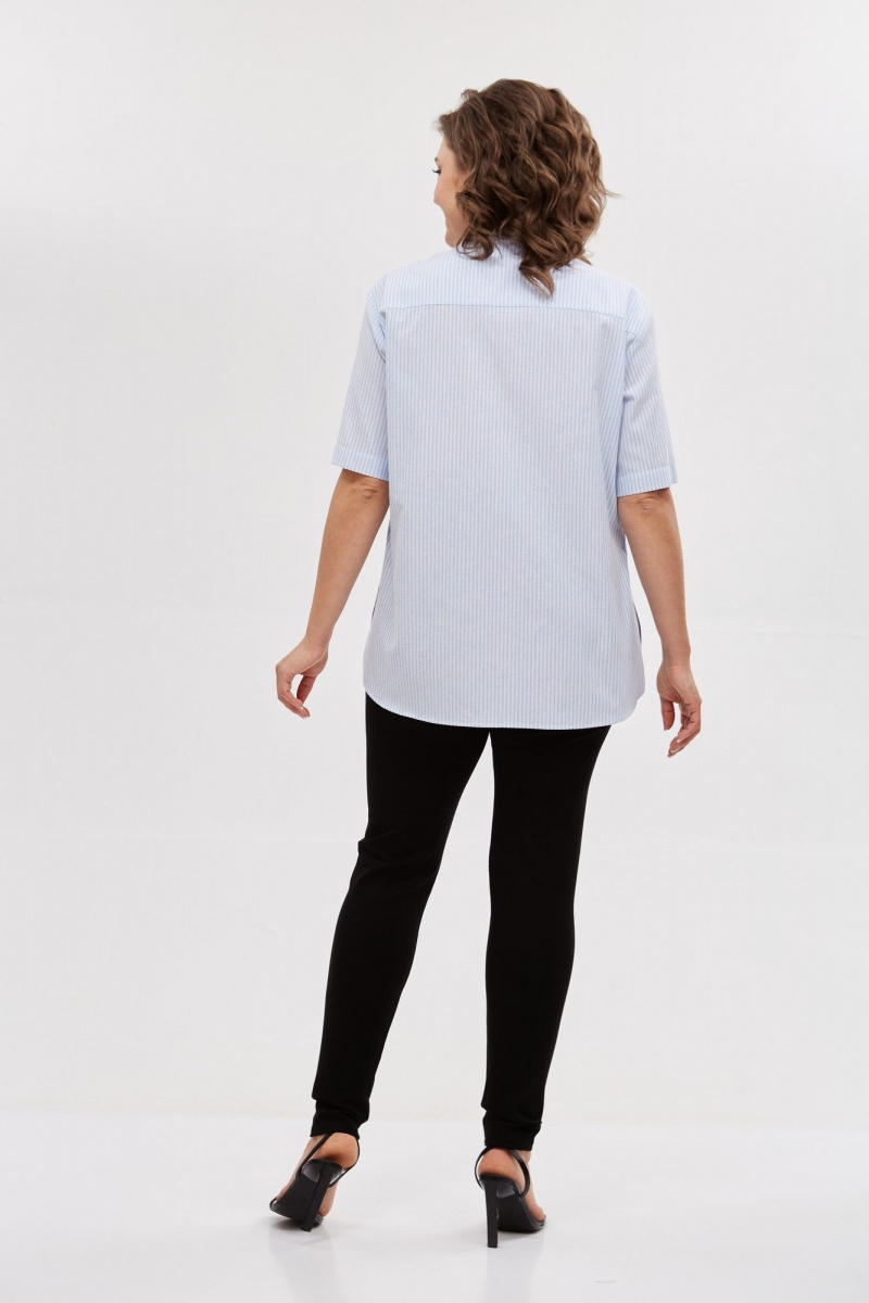 Рубашки Avenue Fashion 0338 полоска_голубой+молочный