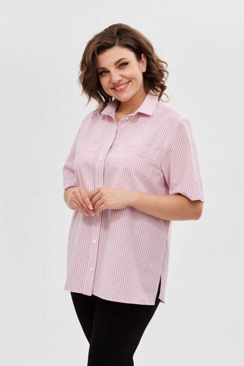 Рубашки Avenue Fashion 0338-2 полоска_красный+молочный