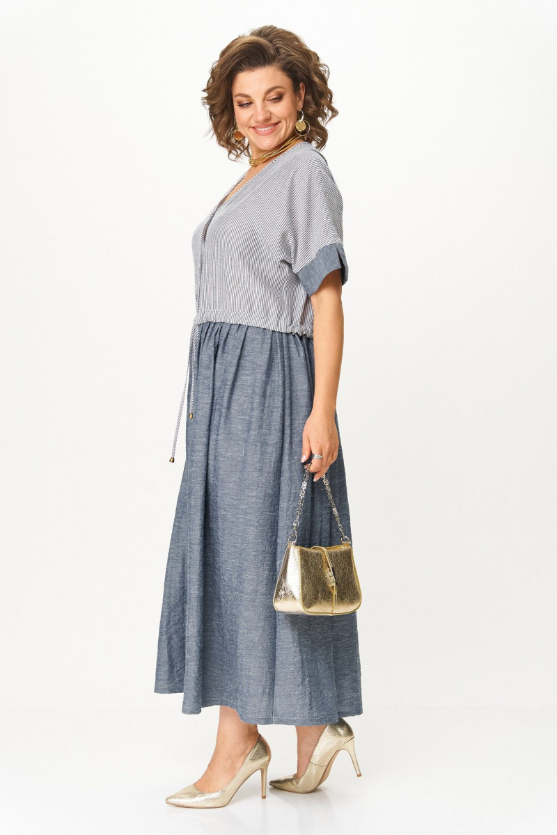 Платья Michel chic 2181 джинс_полоска