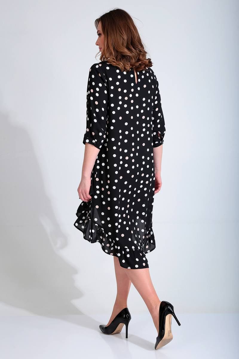 Платья Liona Style 778 черный_в_горох