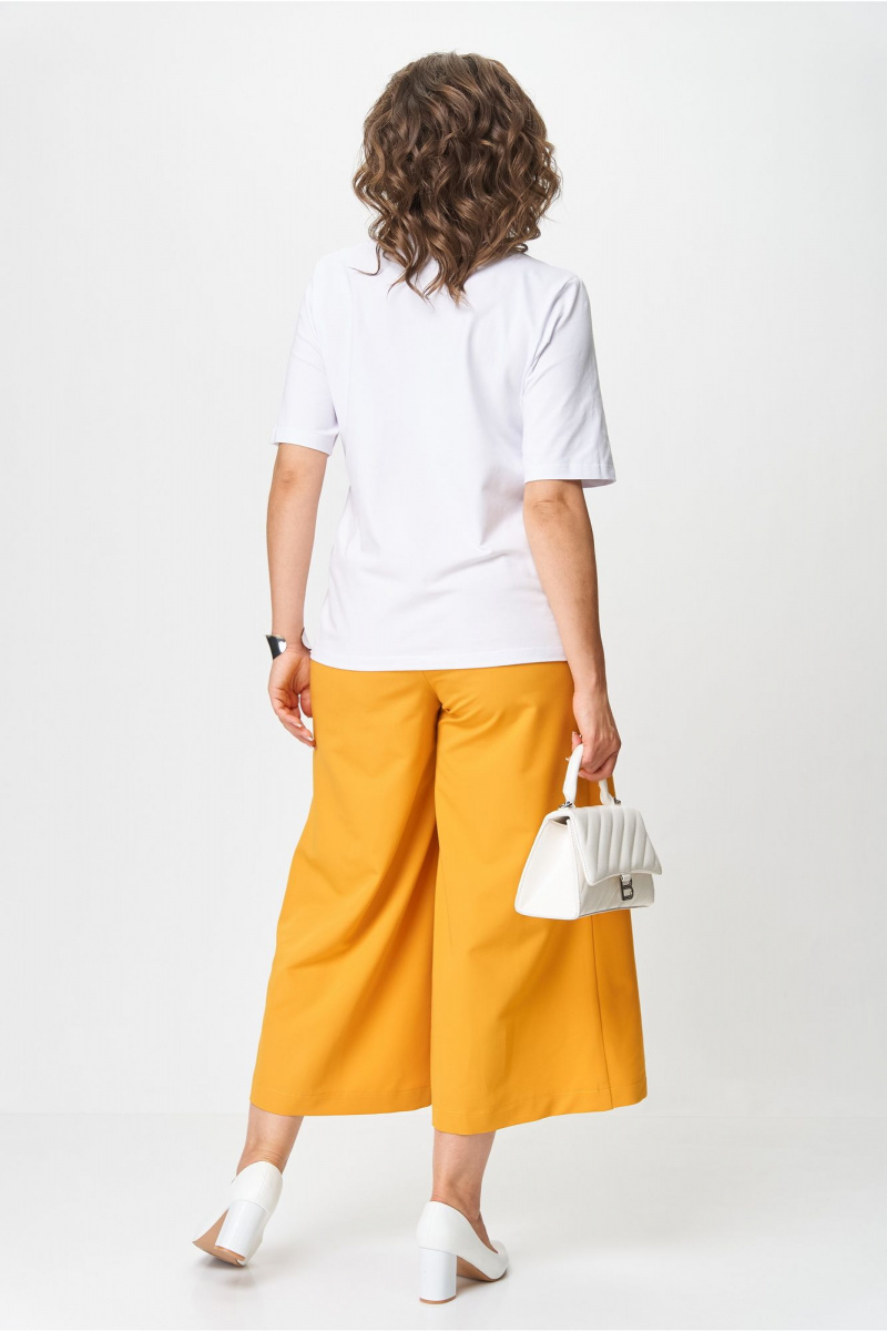 Брючный костюм Michel chic 1336 белый-охра