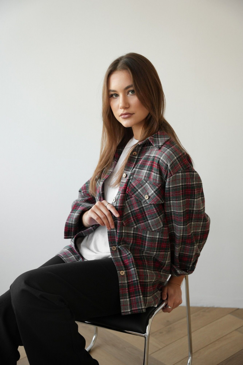 Рубашки SK Brand SK7206 клетка_серый