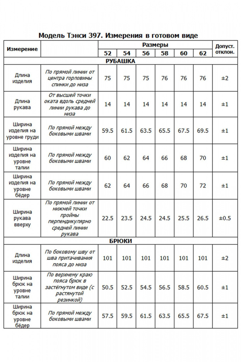 Брючный комплект Tensi 397 джинс