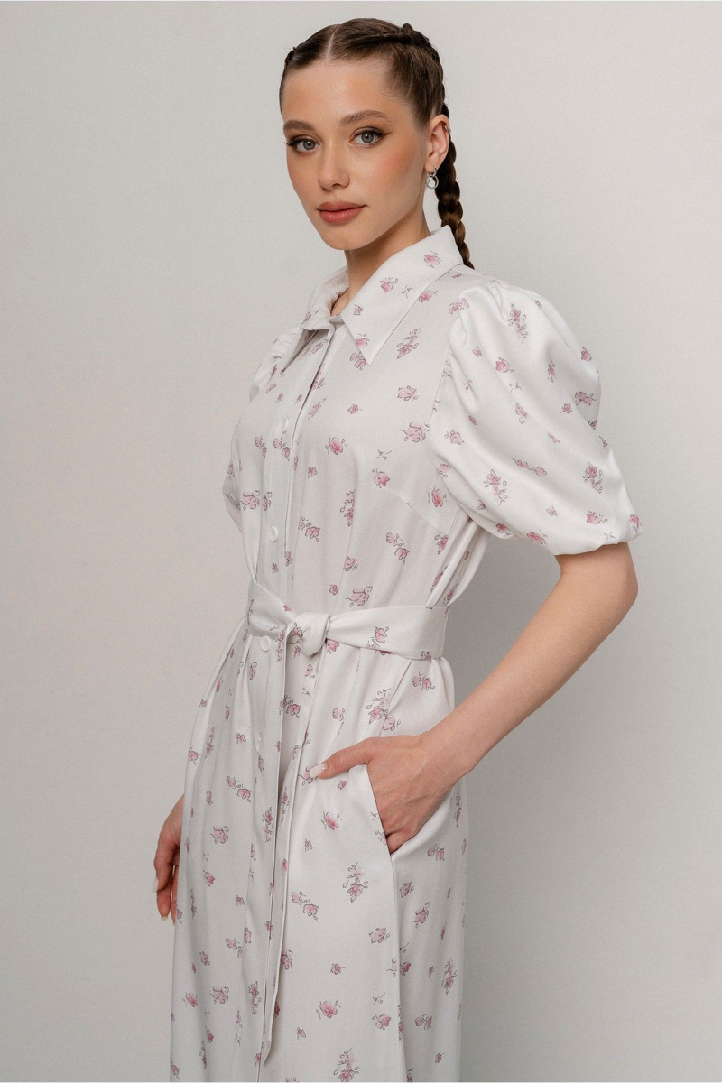 Платья JRSy 2553 розовые_бутоны_на_белом