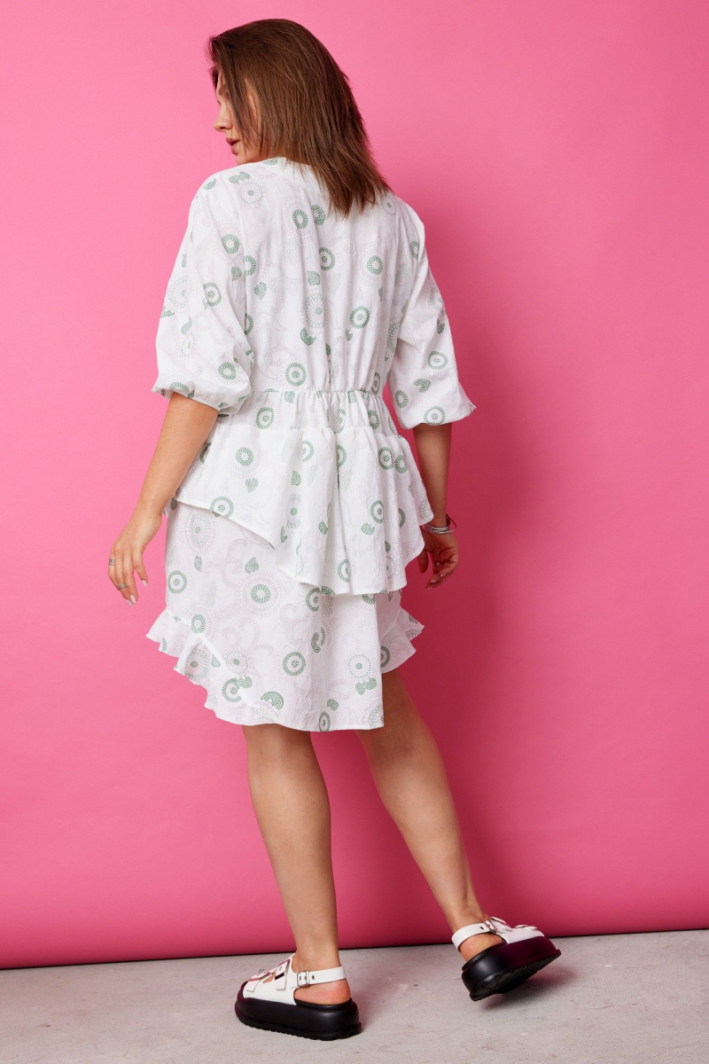 Платья BegiModa 1056 шалфей_на_белом