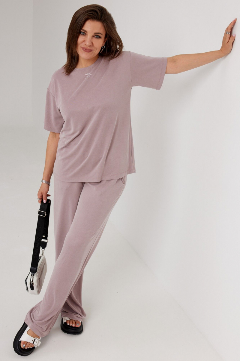 Брючный комплект BegiModa 3096 розовый_пепел