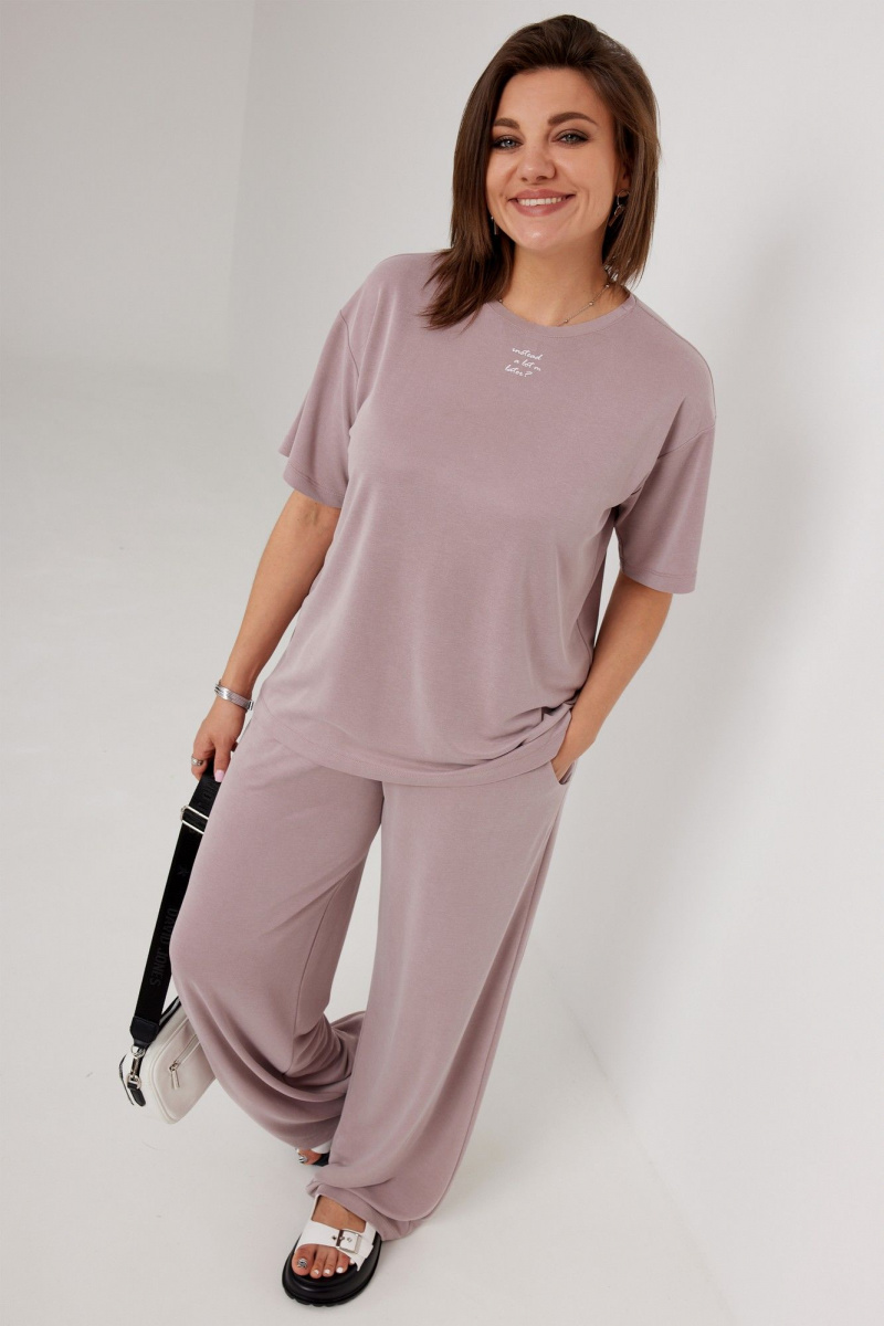 Брючный комплект BegiModa 3096 розовый_пепел