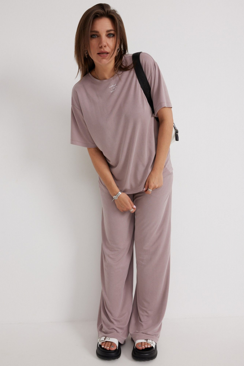 Брючный комплект BegiModa 3096 розовый_пепел