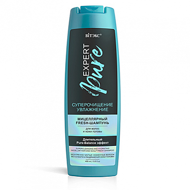 Шампуни Belita EXPERT PURE fresh-Шампунь Мицеллярный д/волос СУПЕРОЧИЩЕНИЕ и УВЛАЖНЕН