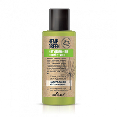 Тоники и лосьоны Belita Hemp green-ТОНИК д/лица, шеи и декольте <Натуральное увлажнение>