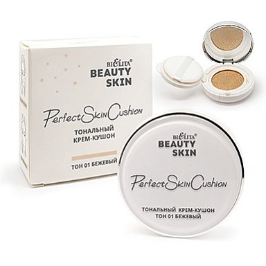 Тональные средства Belita Beauty Skin-Тональный крем-кушон, тон 01 бежевый