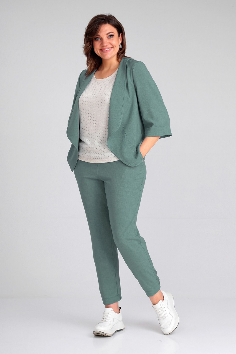 Брючный комплект Liona Style 755 пепельно-зеленый