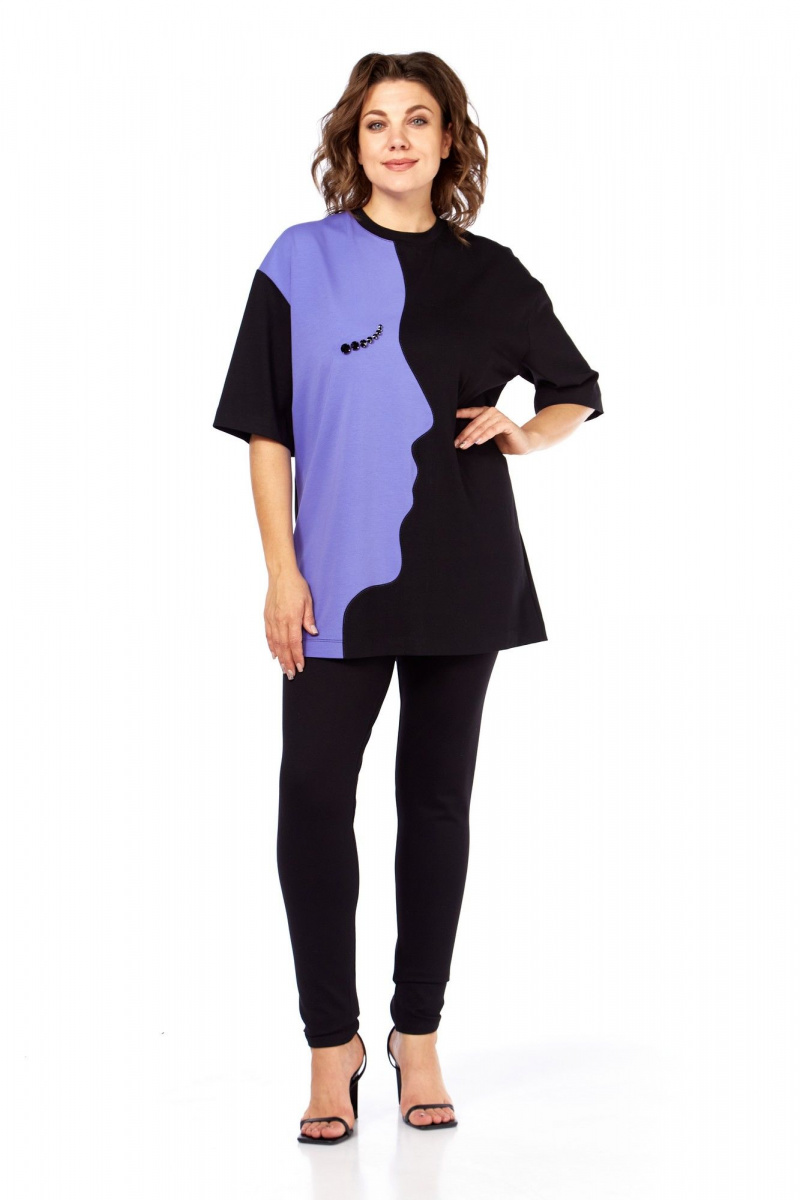 Майки Avenue Fashion 0339 черный+сирень