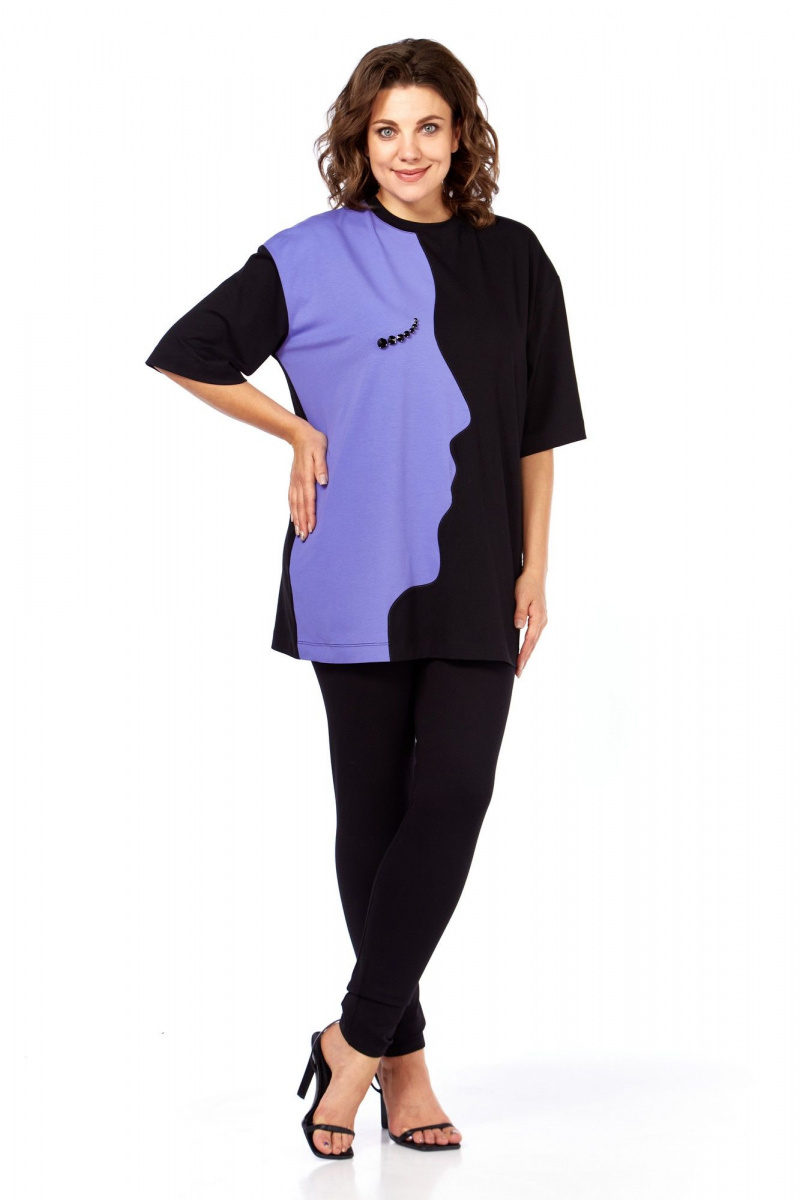 Майки Avenue Fashion 0339 черный+сирень