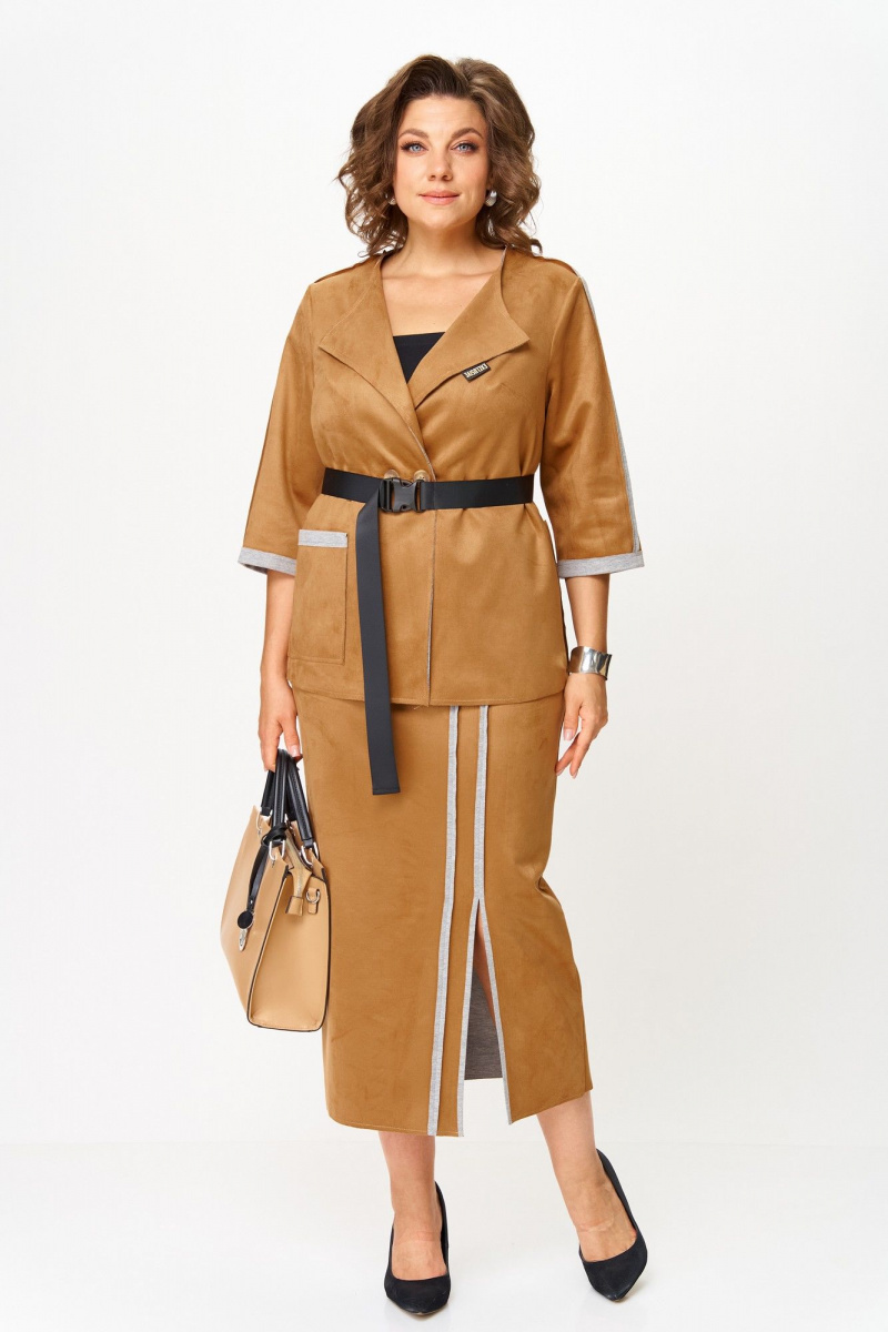 Юбочный костюм Michel chic 1388/1 светло-коричневый