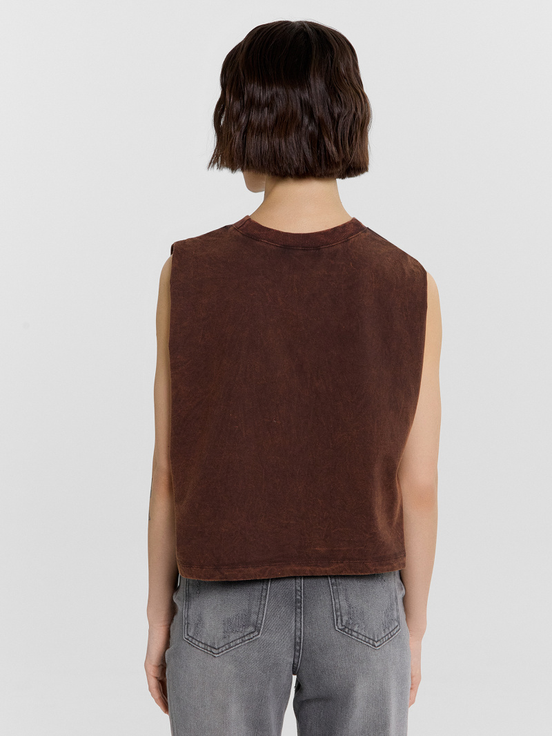 Топы Mark Formelle 112992R/24-ОБР32654П-0 коричневый_acid_wash_печать_009.2_Эйсид_1_сл_на