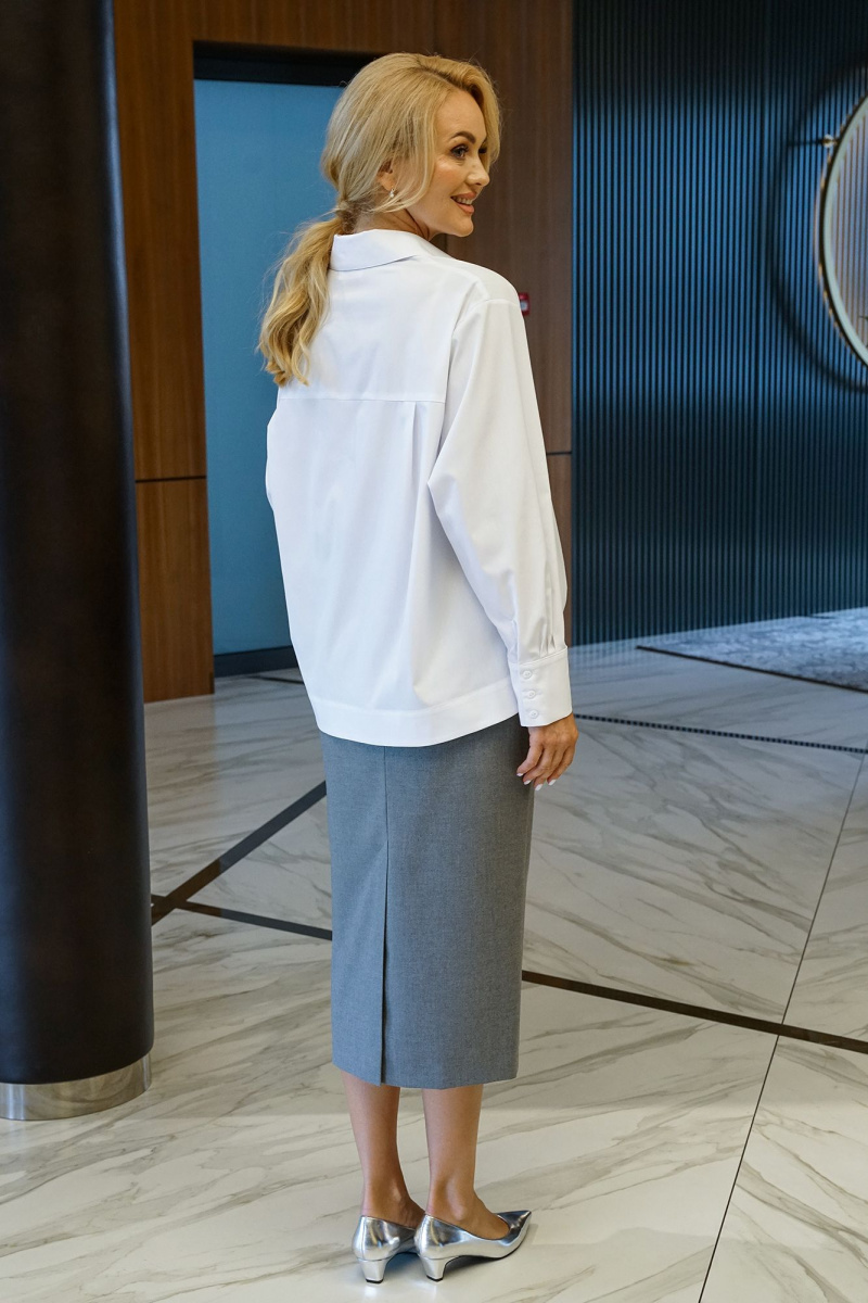 Юбочный комплект Alani Collection 2383 белый-серый
