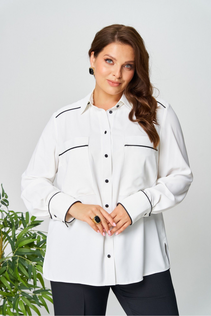 Рубашки AVA fashion М-142 молочный