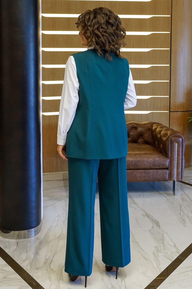 Брючный комплект Alani Collection 2416  изумруд-белый
