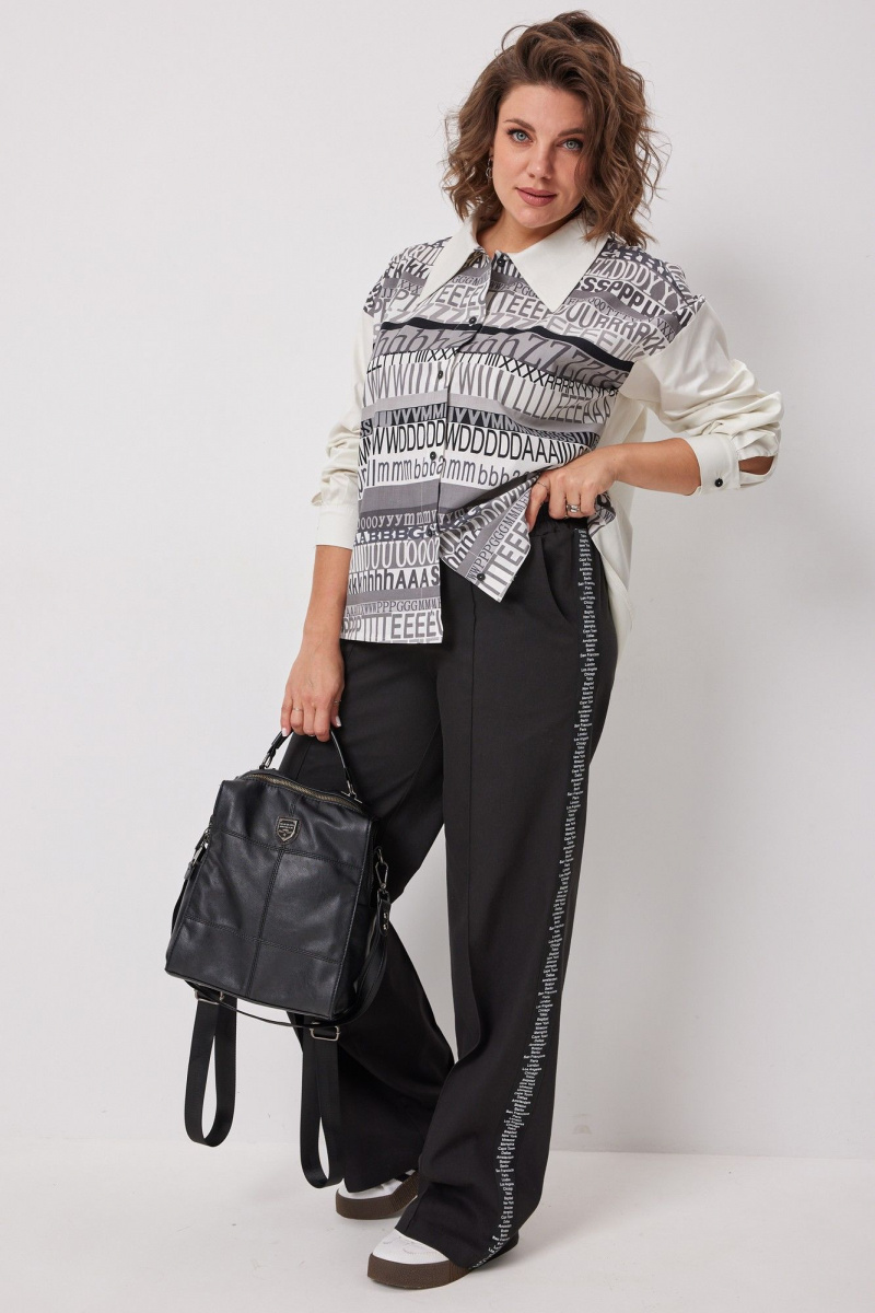 Блузы BegiModa 4136 сливочно-серый