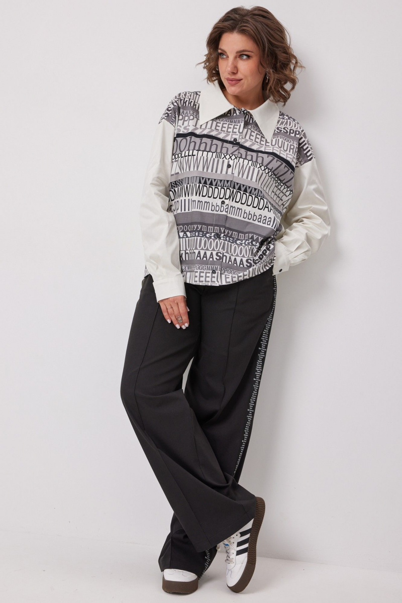 Блузы BegiModa 4136 сливочно-серый