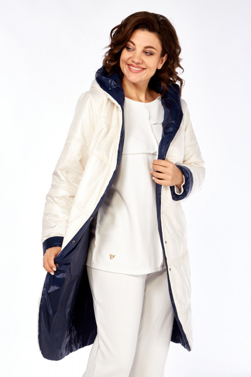 Женская куртка Диомант 1928 бежевый-синий