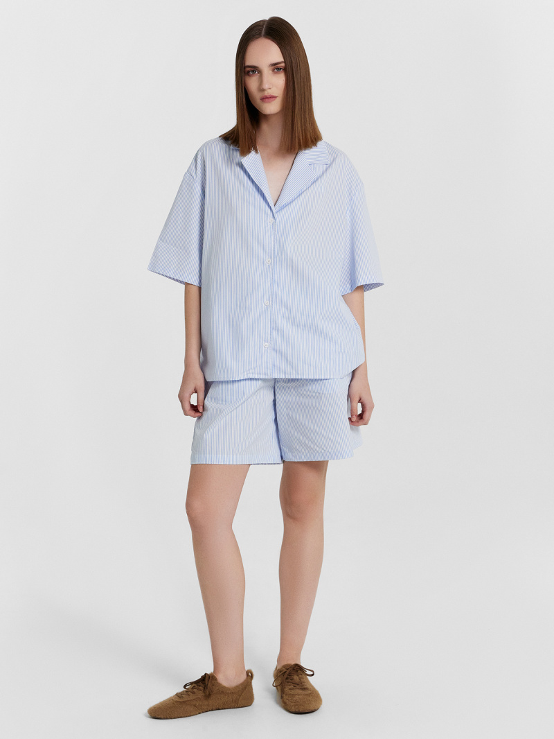 Женский комплект с шортами Mark Formelle 192011/24-32911П-9 тонкая_синяя_полоска