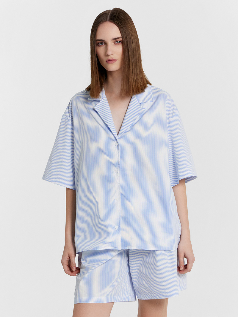 Женский комплект с шортами Mark Formelle 192011/24-32911П-9 тонкая_синяя_полоска