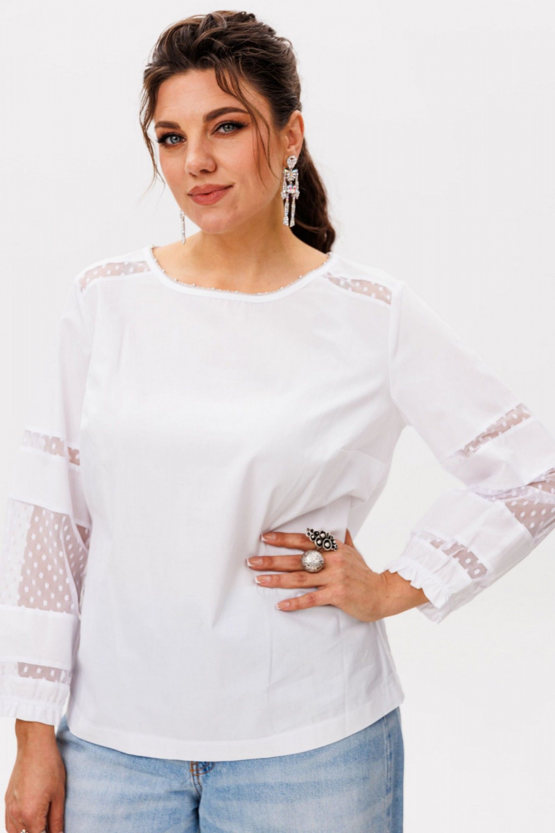 Блузы Anelli 1627 сахарная_вуаль