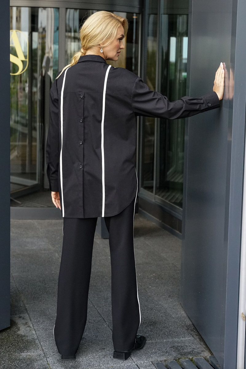 Брючный комплект Alani Collection 2399 черный_полоска