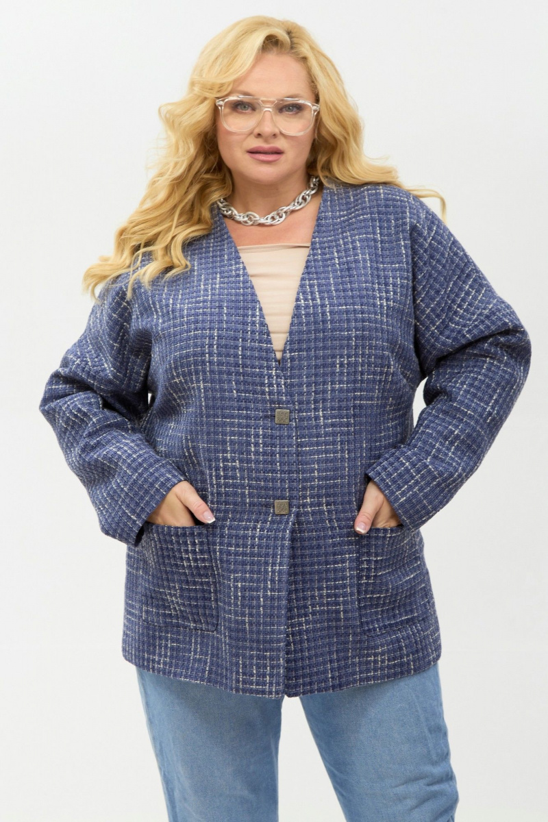 Жакеты Your size 2267 синий+бежевый