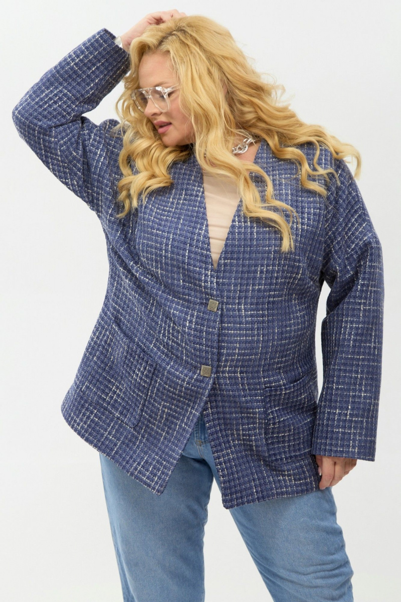 Жакеты Your size 2267 синий+бежевый
