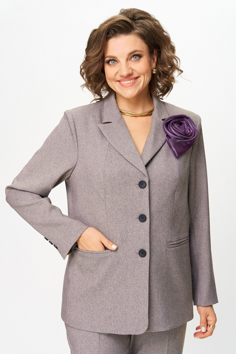 Брючный костюм Alani Collection 2188/1 серо-коричневый