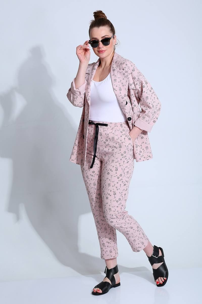 Брючный костюм Liona Style 789 розовый