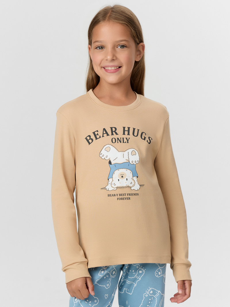 Пижамы Mark Formelle 567743/25-35753ПП-2 обжаренный_миндаль_мишки_на_сине_голубом_3_сл_на_п