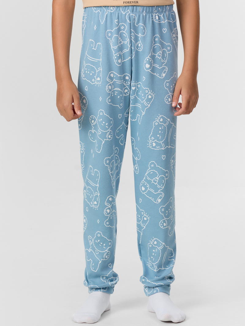 Пижамы Mark Formelle 567743/25-35753ПП-2 обжаренный_миндаль_мишки_на_сине_голубом_3_сл_на_п