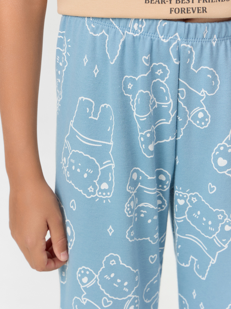 Пижамы Mark Formelle 567743/25-35753ПП-2 обжаренный_миндаль_мишки_на_сине_голубом_3_сл_на_п