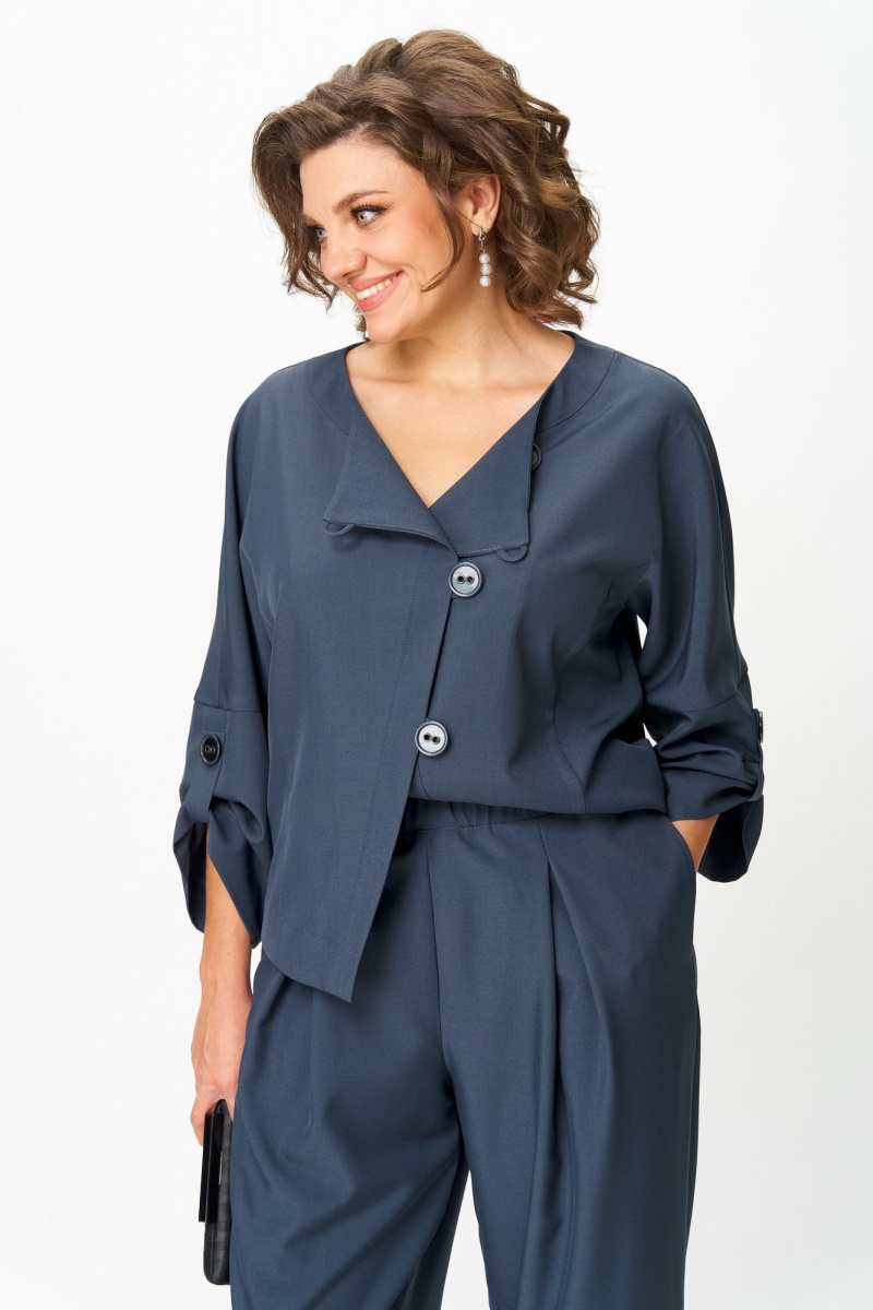 Брючный костюм Michel chic 1436 дымчато-синий