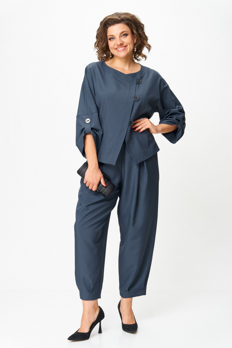 Брючный костюм Michel chic 1436 дымчато-синий