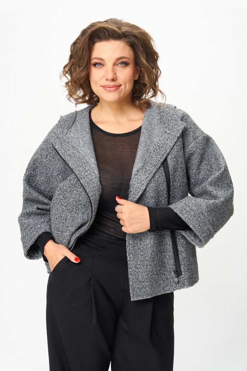 Брючный костюм Michel chic 1357/2 серый-черный