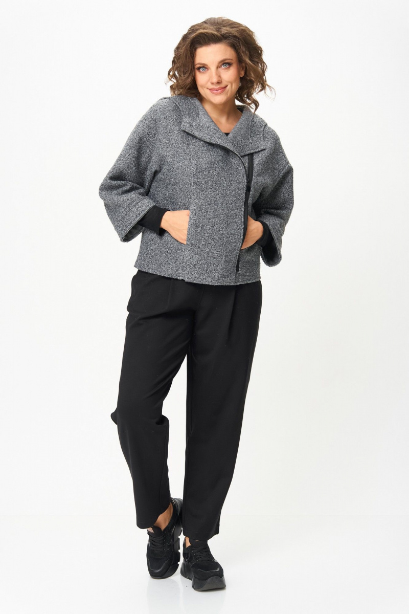 Брючный костюм Michel chic 1357/2 серый-черный