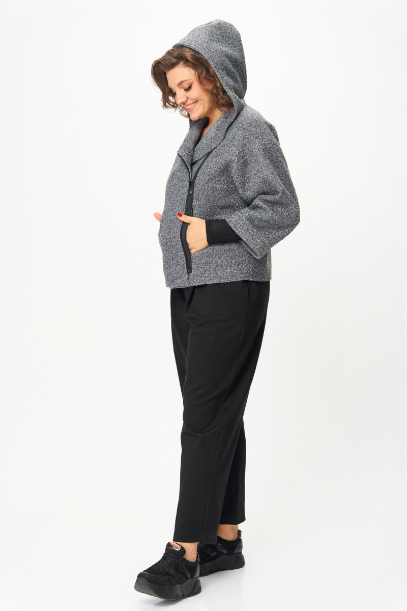 Брючный костюм Michel chic 1357/2 серый-черный