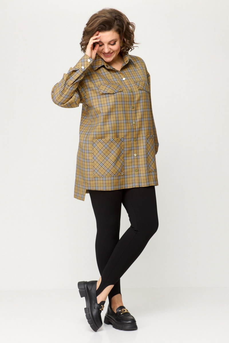 Рубашки Avenue Fashion 0342 песочный_клетка