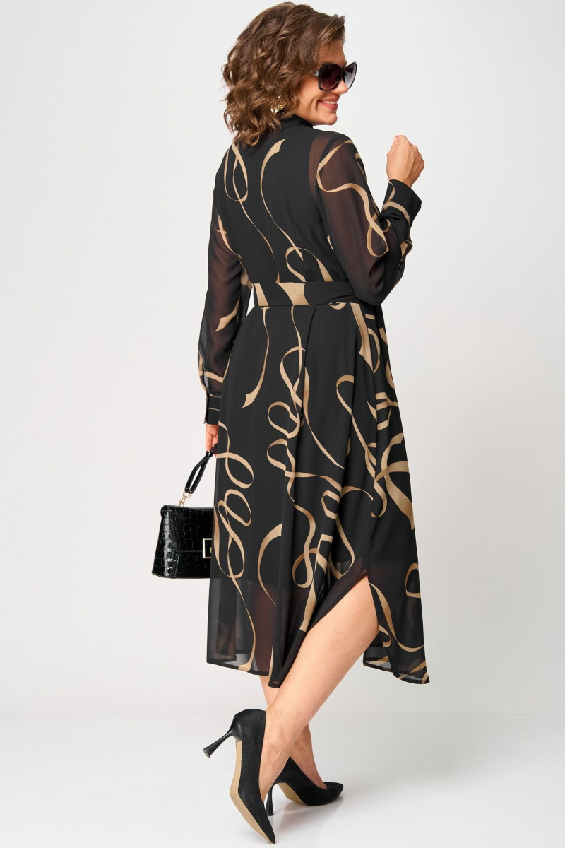 Платья EVA GRANT 7303 черный_принт
