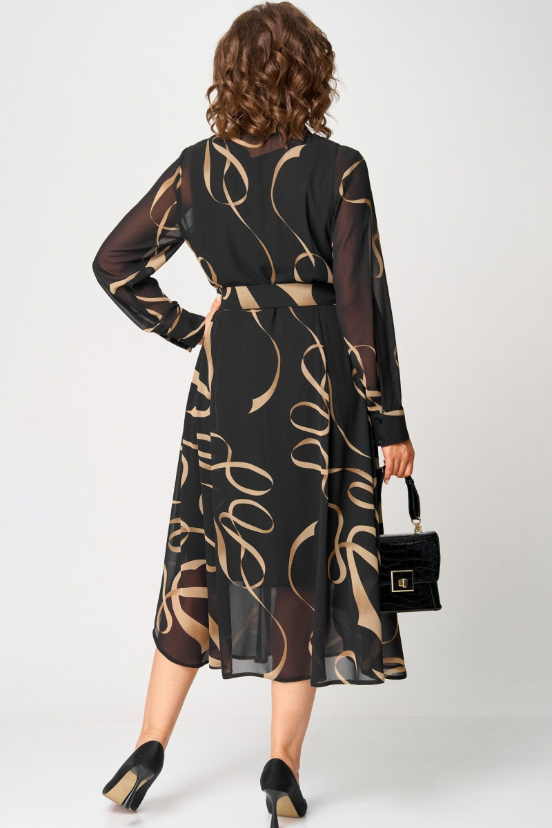 Платья EVA GRANT 7303 черный_принт