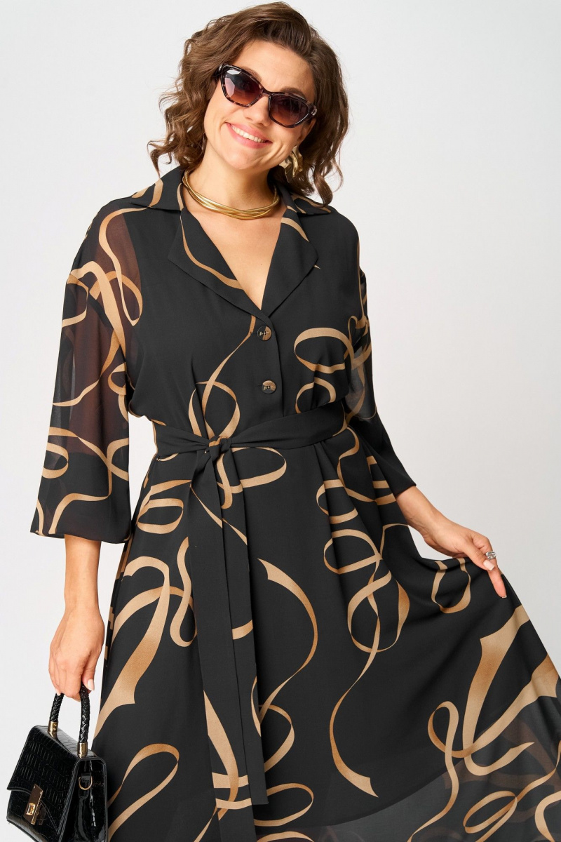 Платья EVA GRANT 7322 черный_принт