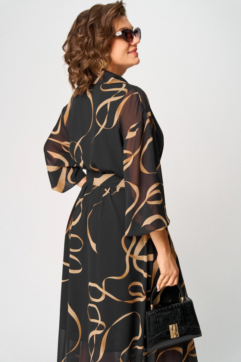 Платья EVA GRANT 7322 черный_принт